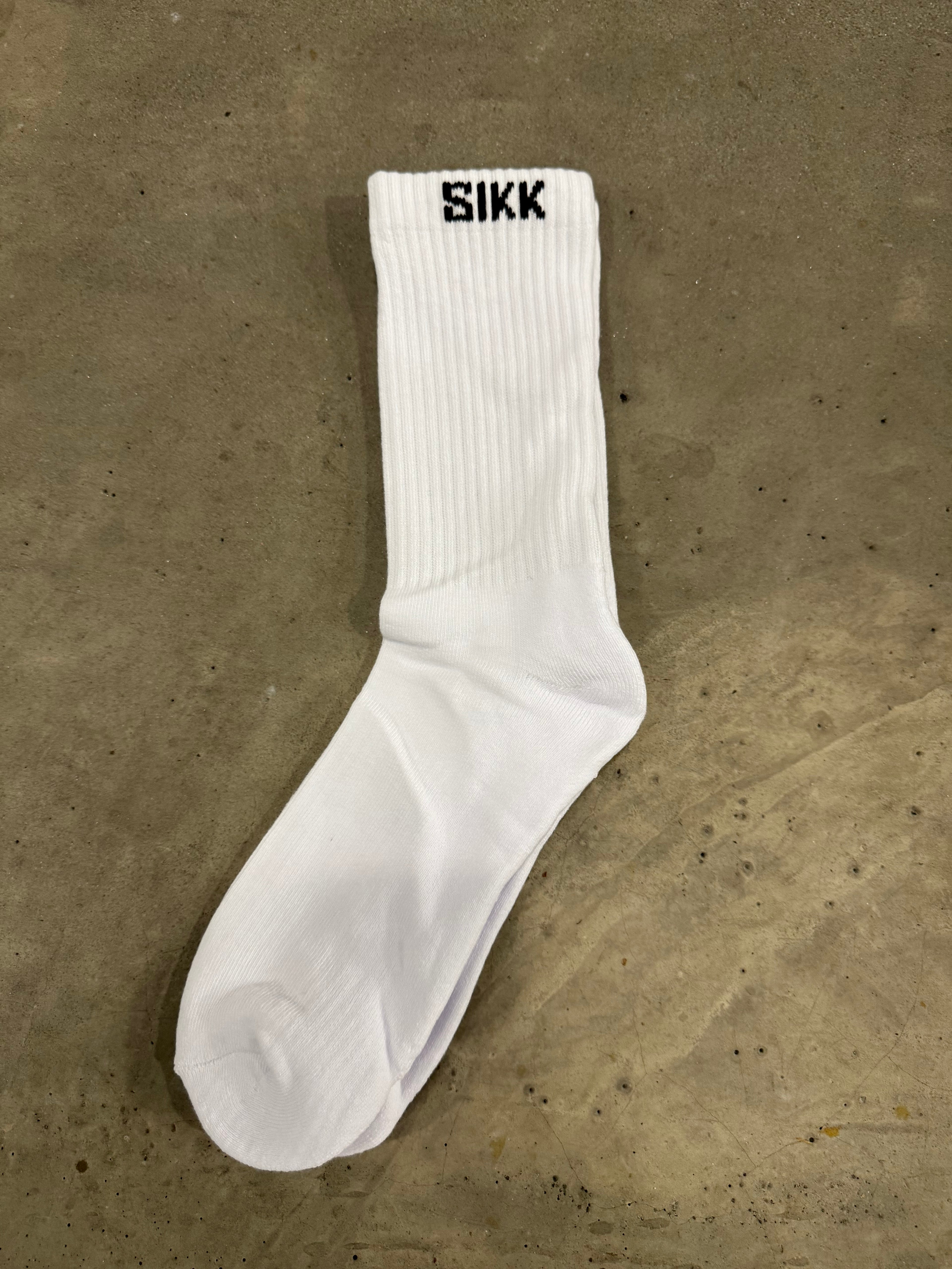 Sikk Crew White Socks