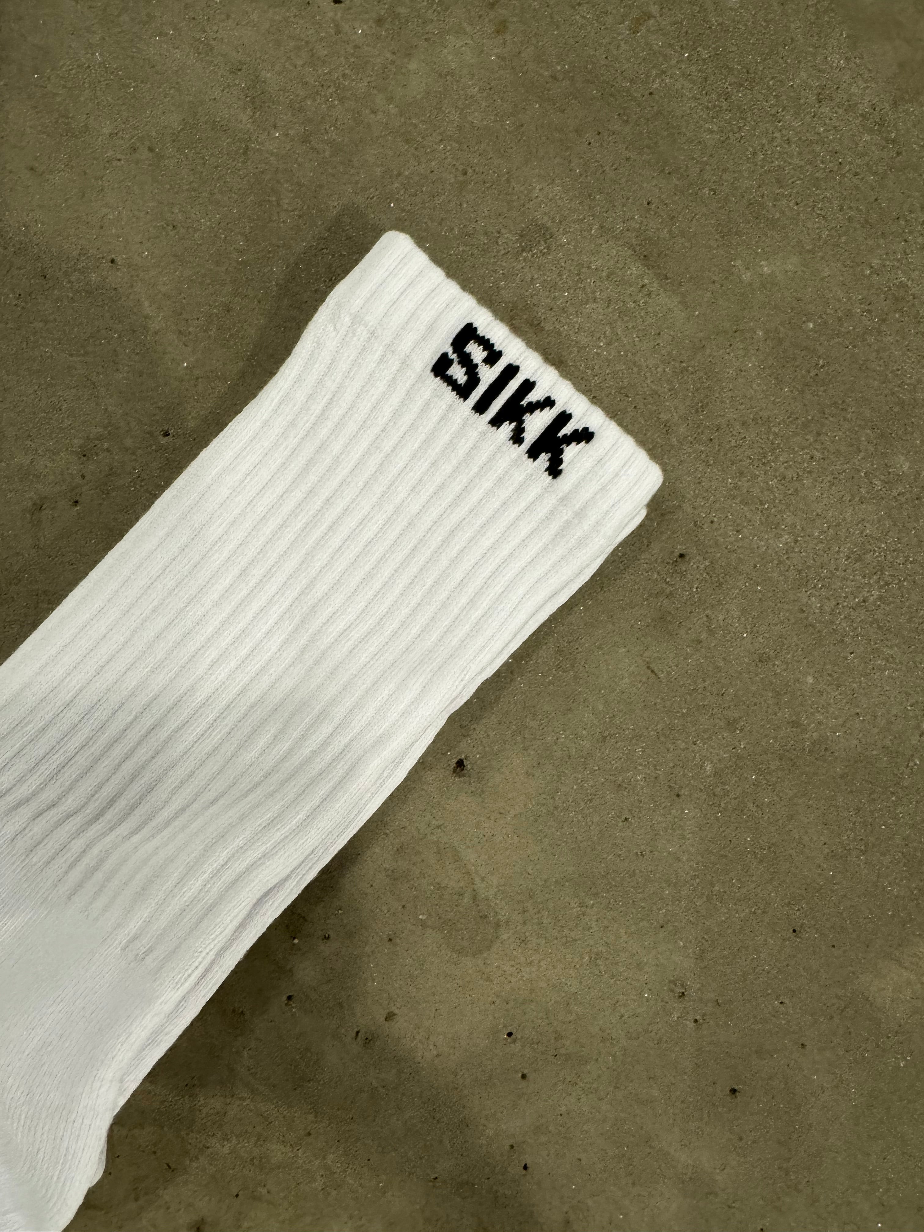 Sikk Crew White Socks